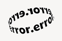 Error typography, abstract circle graphic vector