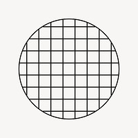 Grid circle, black retro graphic vector