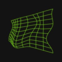 Green distorted square wireframe shape vector