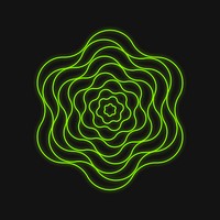 Green neon 3D wireframe shape vector