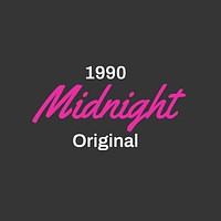 Pink midnight logo template, retro aesthetic vector