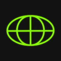 Grid globe, green neon graphic vector