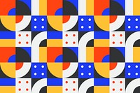 Colorful bauhaus pattern background, retro design vector