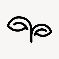 Natural logo element, plant design psd
