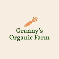 Organic food business logo template, editable design vector