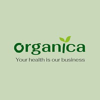 Organic product business logo template, editable design psd