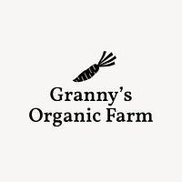 Organic food business logo template, editable design psd