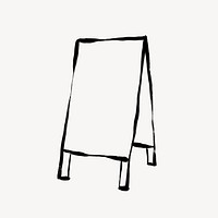 Chalk board sign clipart, drawing illustration psd