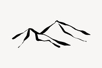 Mountain collage element, abstract line art design  vector