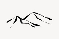 Mountain ink brush, abstract design 