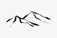 Mountain collage element, abstract line art design  psd