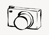 Digital camera clipart, drawing illustration vector