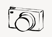 Digital camera clipart, line art illustration psd