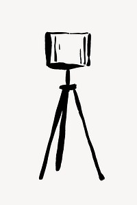 Camera tripod clipart, drawing illustration vector