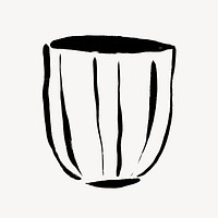 Cup doodle clipart, drawing illustration vector