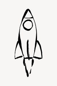 Rocket doodle clipart, drawing illustration vector