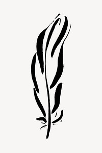 Feather doodle clipart, drawing illustration vector