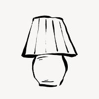 Bedside lamp collage element, aesthetic drawing illustration vector