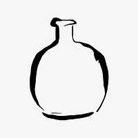 Bubble vase collage element, aesthetic drawing illustration vector