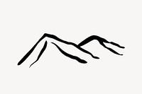 Mountain ink brush, abstract design 