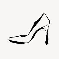 High heels collage element, drawing illustration vector
