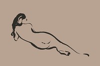 Woman body collage element, drawing illustration vector