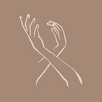 Female hands collage element, drawing illustration vector
