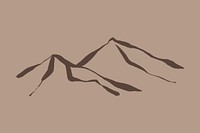 Mountain ink brush, abstract design 