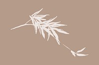 Bamboo leaf collage element, line art  illustration vector