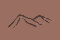 Mountain collage element, abstract line art design  psd