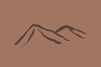 Mountain collage element, abstract line art design  vector