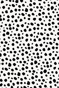 Doodle dots pattern background, black and white design vector