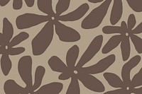 Brown flower pattern  background, floral design vector