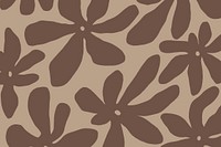 Brown aesthetic flower pattern background