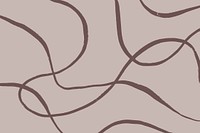 Aesthetic wavy lines background, brown design vector