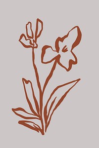 Flower line art, Chinese brush design