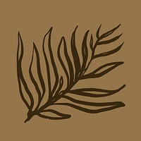 Leaf line art, aesthetic botanical  illustration