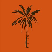 Palm tree line art, aesthetic botanical  illustration