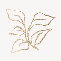 Gold leaf, glittery botanical design