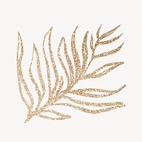 Gold aesthetic  leaf collage element, aesthetic botanical psd