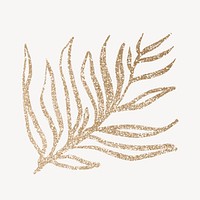 Gold aesthetic  leaf collage element, aesthetic botanical vector