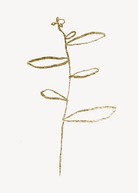 Gold leaf, botanical glittery design 