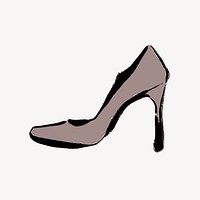 High heels collage element, drawing illustration vector