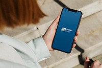 Phone screen mockup, banking application design psd