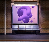 Billboard sign mockup, bus stop psd