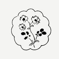 Vintage floral logo design vector