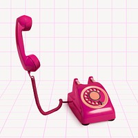 Pink retro phone, funky design