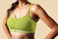 Sport bra mockup, women's fashion editable design psd
