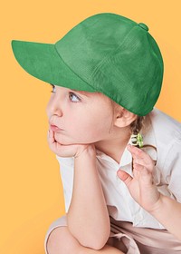 Cap mockup png on girl model