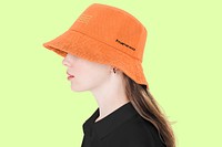 Bucket hat mockup, headwear editable design psd